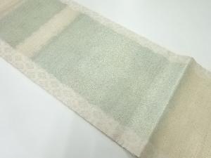 縞に花菱模様織出し袋帯